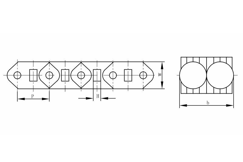 Roller type continuously variable speed chain