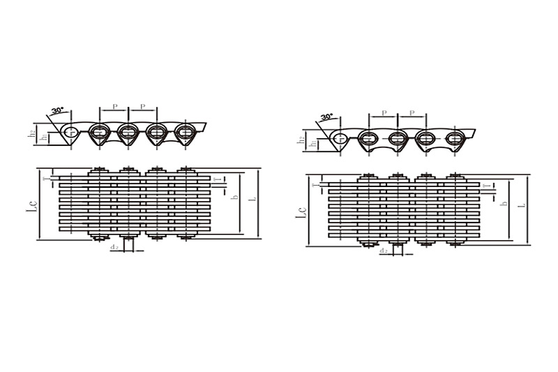 External contact toothed chain