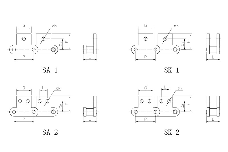 Double pitch conveyor chain accessories 3