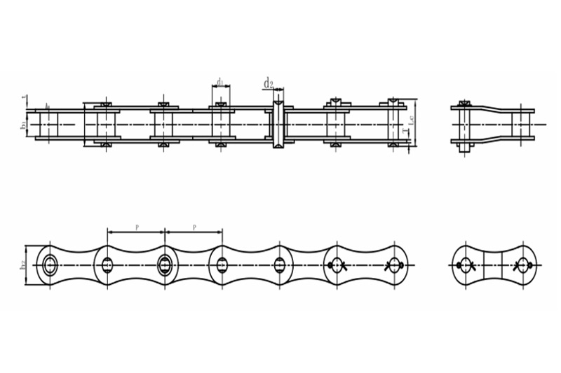 Double pitch drive chain