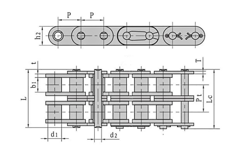 A series straight roller chain-3