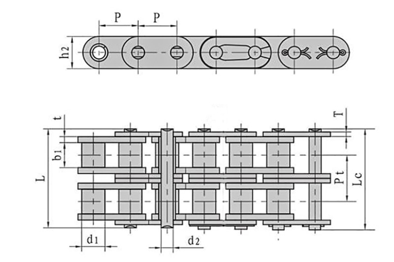 A series straight roller chain-2