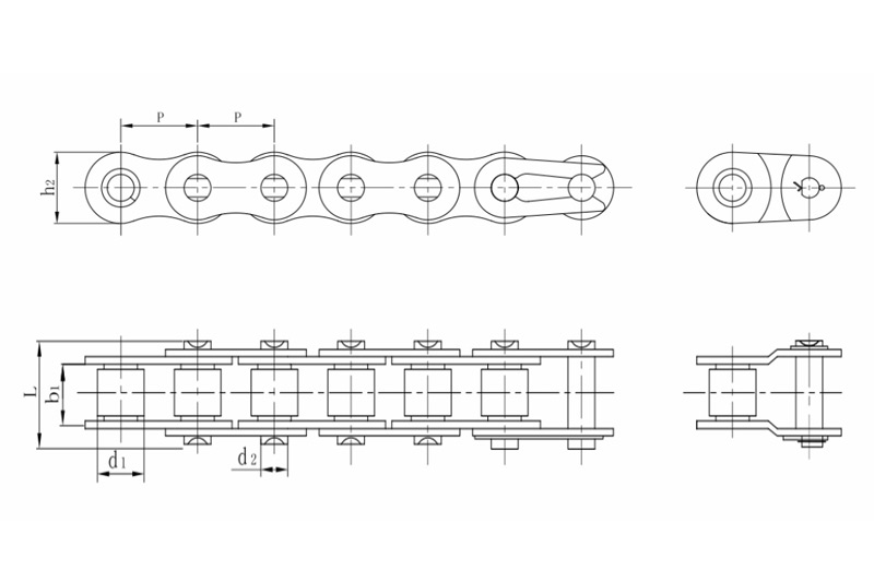 Stainless steel short pitch precision roller chain A series