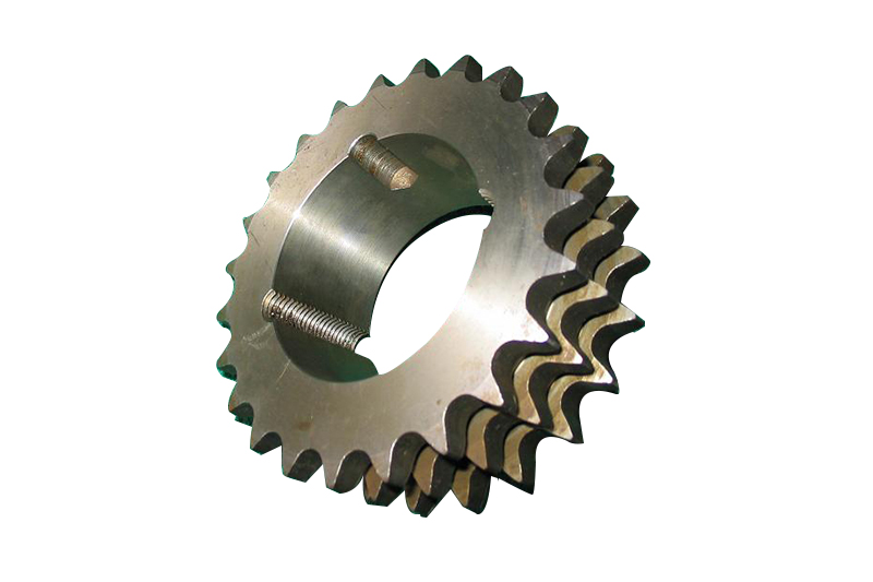 Three rows of tapered sprocket